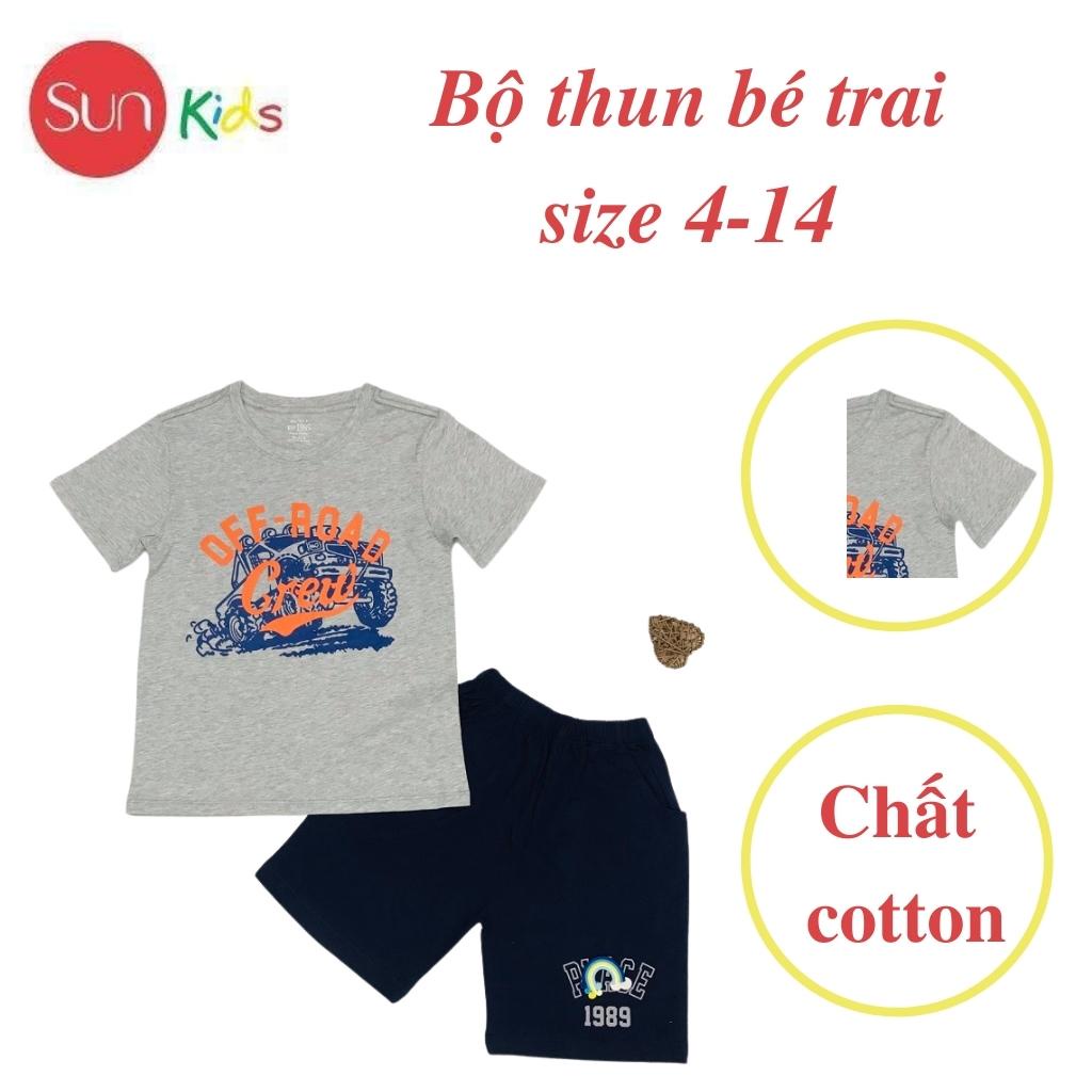 Đồ bộ bé trai, bộ thun bé trai chất cotton, nhiều màu, size đại 4-14 tuổi - SUNKIDS