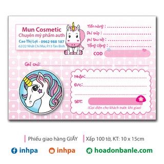 Phiếu ship hàng Ngựa Pony (400 tờ)