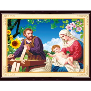 Tranh Đính Đá Hạt Tròn Gia Đình Thánh Gia H903