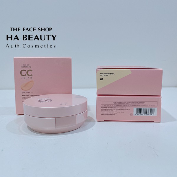 Kem nền trang điểm chống nắng SPF30 PA++ nâng tone sáng da Aura CC Cream The Face Shop 20g | BigBuy360 - bigbuy360.vn