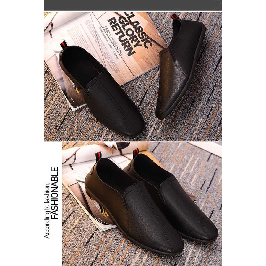 [ SIÊU RẺ ] TẶNG TẤT LƯỜI CAO CẤP - Giày Lười Nam Hàn Quốc Màu Đen [ Shop Yêu Thich ] | BigBuy360 - bigbuy360.vn