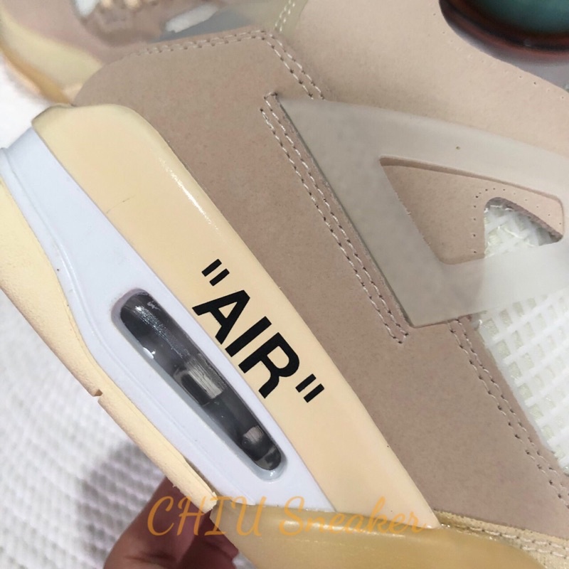 Giày Sneaker nam nữ tăng chiều cao Air Jordan 4 “ off white “ Sail cao cấp giày thể thao nam nữ Jd4