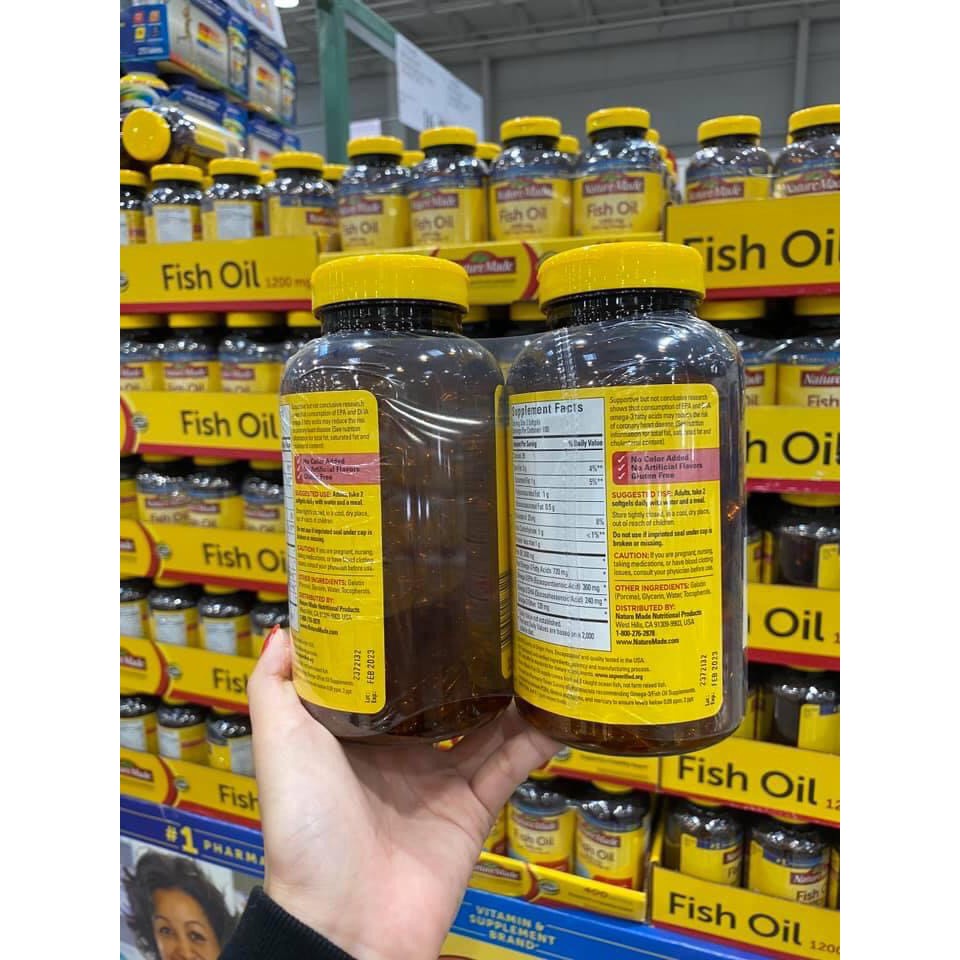Viên Uống Bổ Sung Dầu Cá Nature Made Fish Oil 1200mg Chuẩn Hàng Mỹ Costco USA