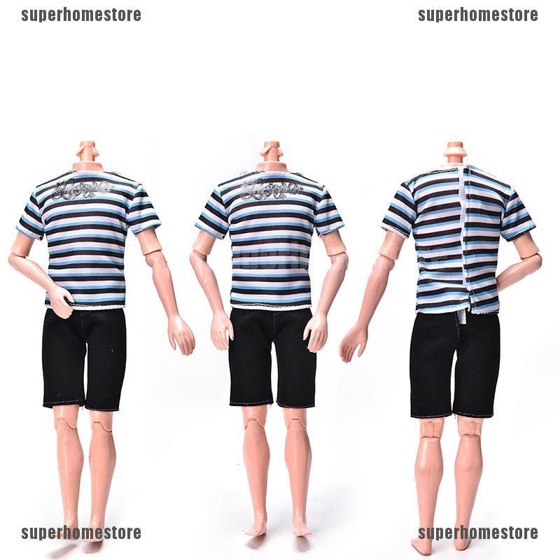 Set Áo Sọc Ngang + Quần Short Thời Trang Cho Búp Bê Ken