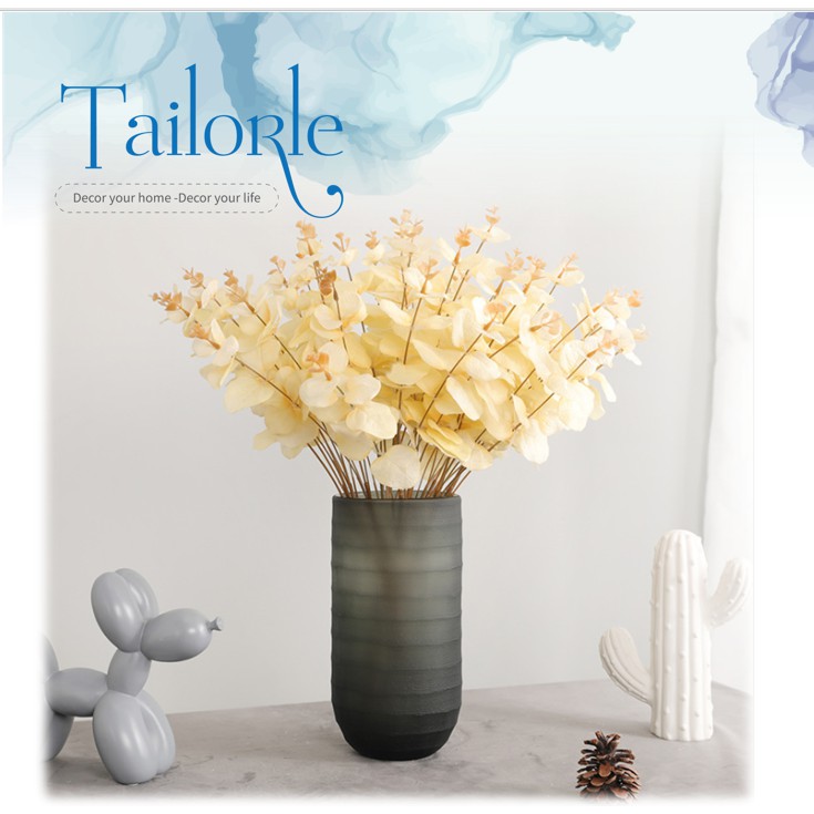 Lá nhân tạo 16 cái nĩa cành lá táo lá kim tiền kết hợp vật liệu kết hợp màu xanh lá cây kỹ thuật trang trí đám cưới