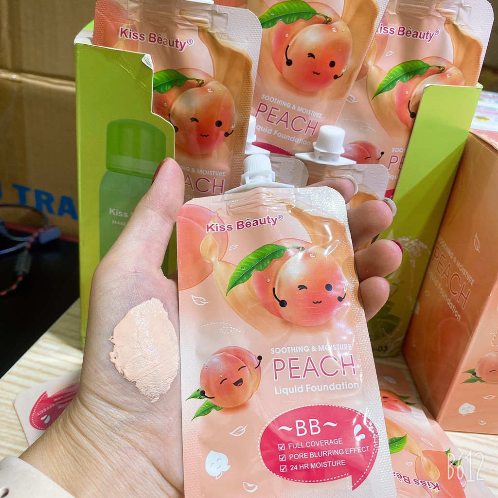 Túi kem nền kissbeauty đào siêu kute G410 | BigBuy360 - bigbuy360.vn