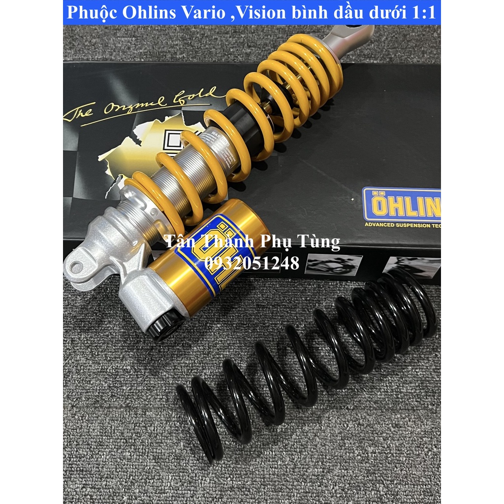 Phuộc Ohlins Vario, Click, Vision bình dầu dưới hàng 1:1 đẹp, nét có tặng kèm lò xo