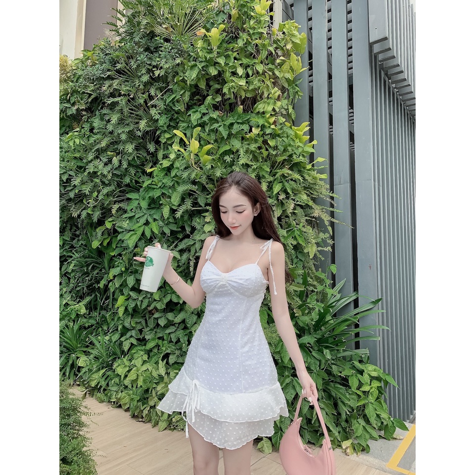 Đầm 2 dây hở lưng Sexy Voan Hạt Nổi YD260291