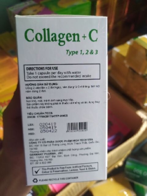 Collagen C 16000mg đẹp da, sáng da, mờ thâm, chống lão hóa Hộp 60 viên