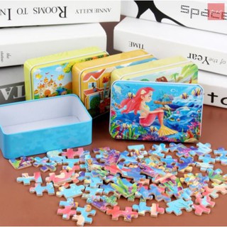 Bộ đồ chơi tranh ghép gỗ 60 miếng - Hộp đựng kim loại