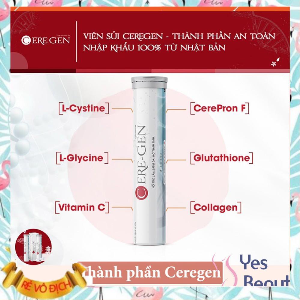 [CHÍNH HÃNG] Viên Trắng Da Ceregen Sủi Cao Cấp Công Nghệ Nhật Bản - Xóa Mờ Nám Tàn Nhang Trắng Tự Nhiên - HỘP 18 VIÊN | Thế Giới Skin Care