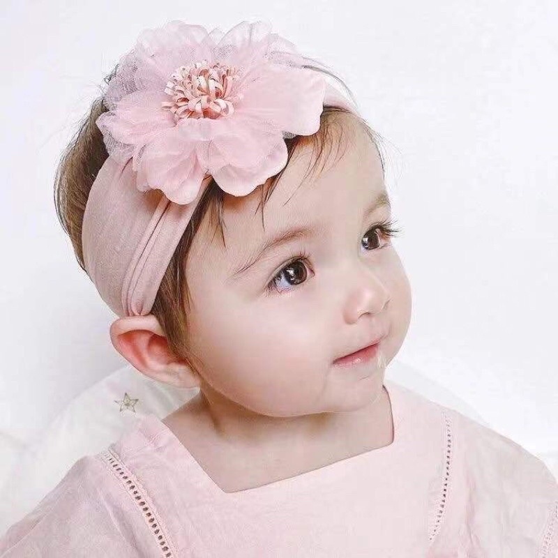 Turban, băng đô vải cotton mềm mịn co giãn cho bé gái