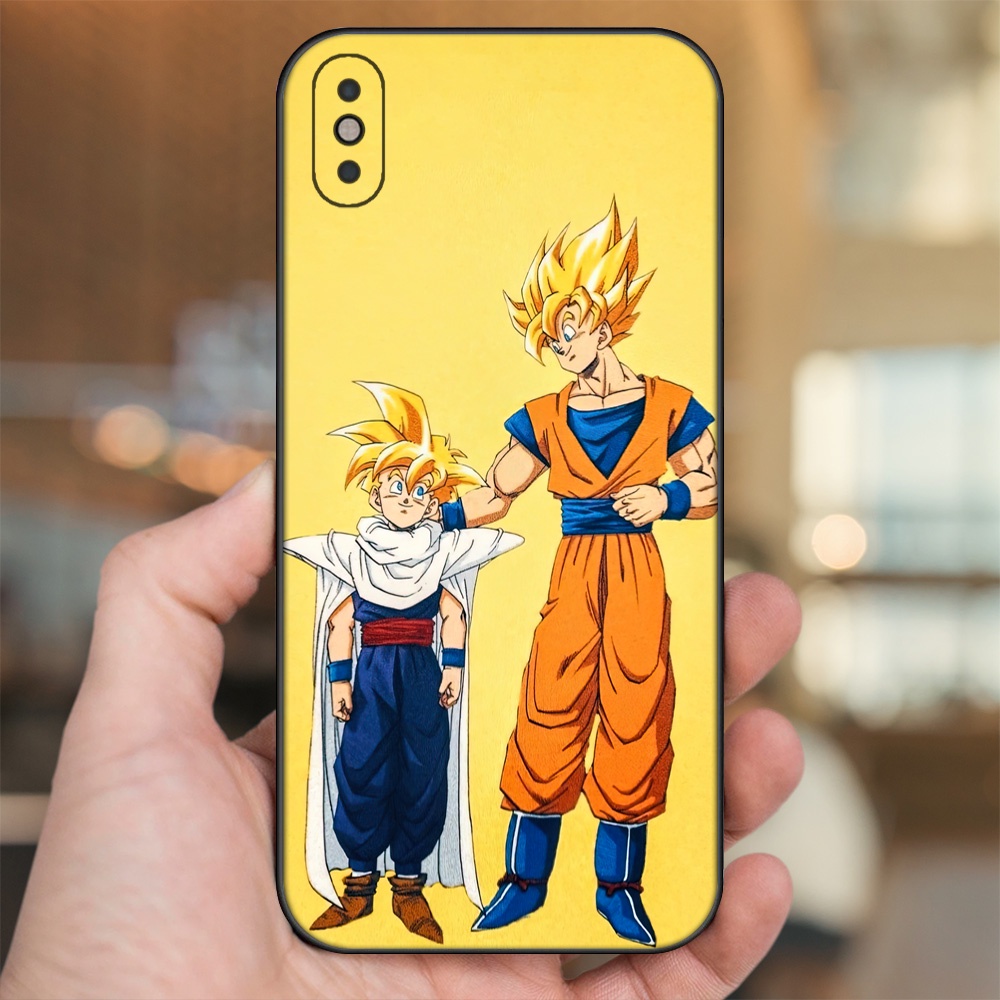 Ốp lưng iPhone Xs Max dẻo đen cạnh vuông in hình Gohan Dragon Ball