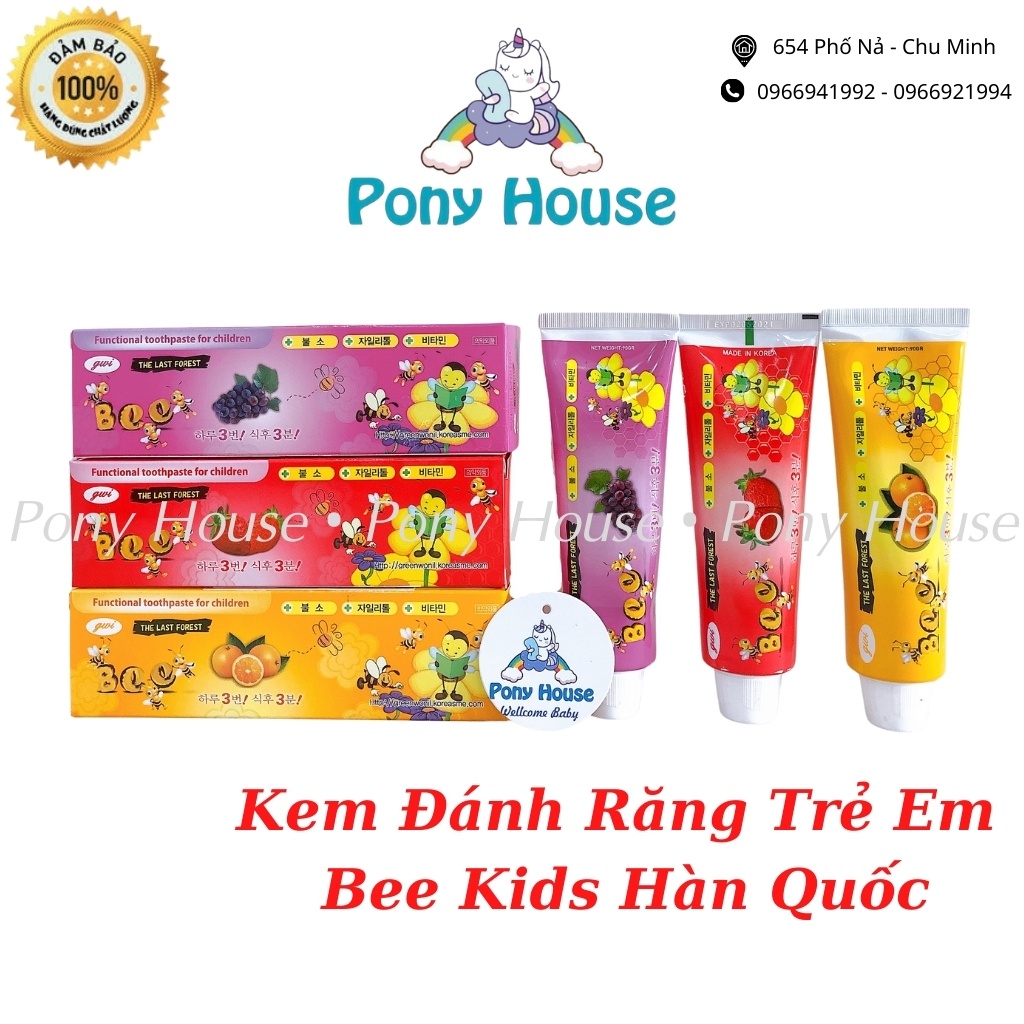 Kem Đánh Răng Trẻ Em Bee Hàn Quốc 90g Cho Bé Từ 2 Tuổi 3 vị Dễ Đánh (dâu,Cam,nho)