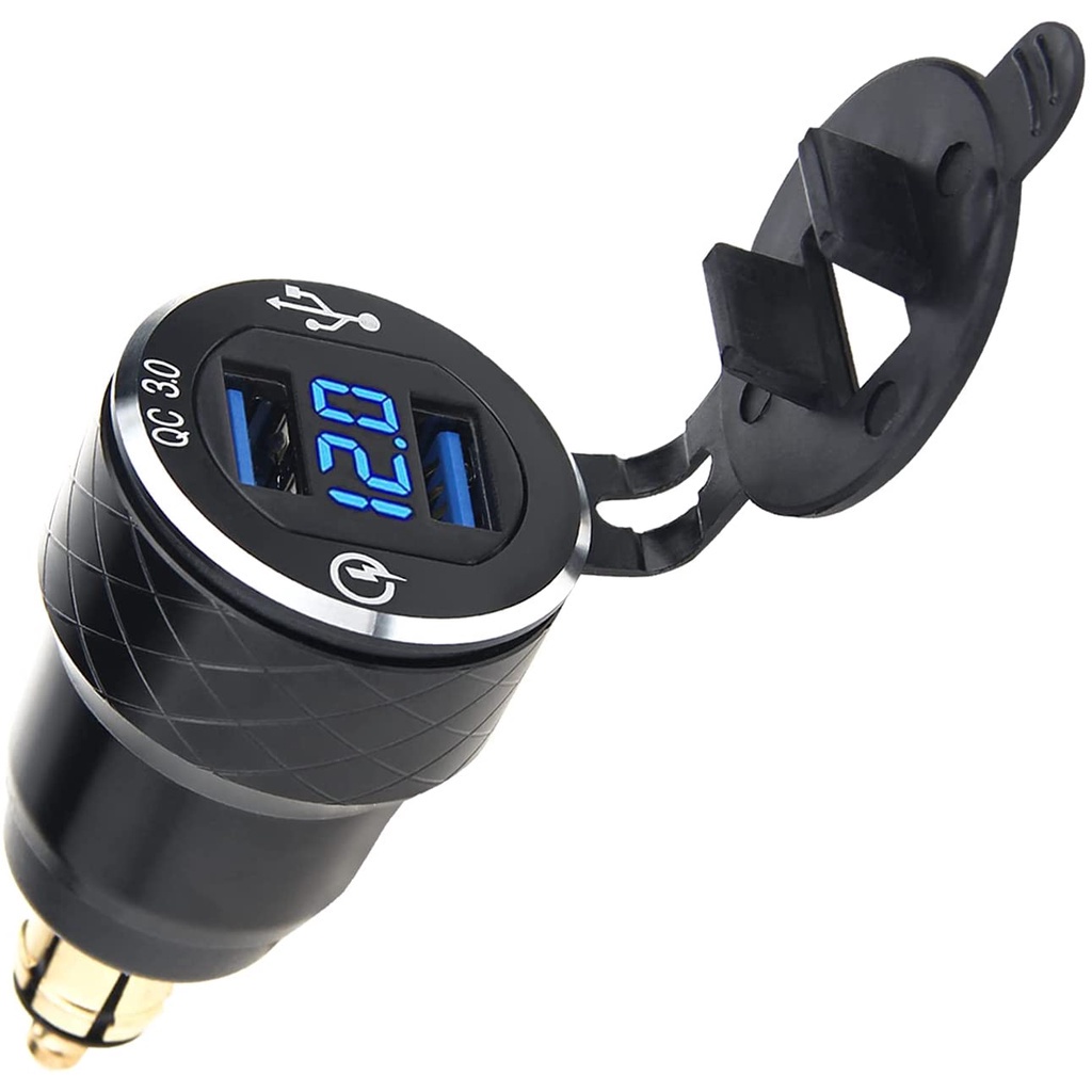 Củ Sạc Pin DIN Hella Hai Cổng USB 3.0 Tương Thích Với BMW Triumph Tiger Ducati