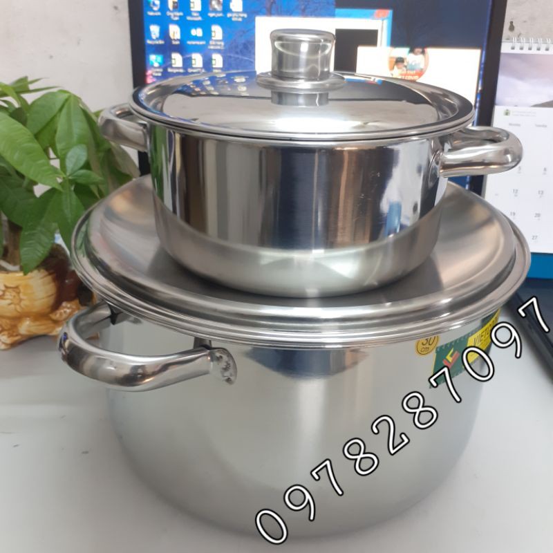 [Chính Hãng] Nồi inox Vietcook đáy đun từ đủ size 14, 16, 18, 20, 22, 24, 26, 28 cm, 30 cm, 32 cm nồi luộc gà