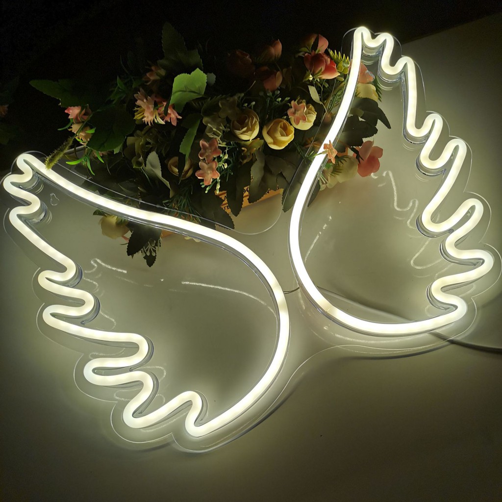 Đèn Led Neon Decor Phòng Ngủ Cánh Thiên Thân  Hot Trend 2021 Trang Trí Căn Phòng Nhỏ , Làm Theo Yêu Cầu