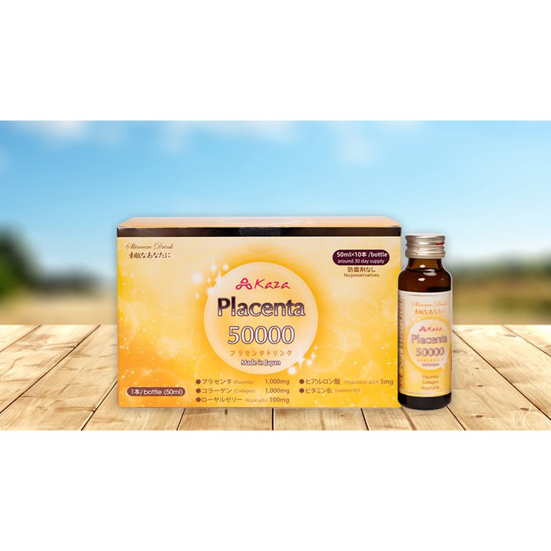 ❤️Kèm quà tặng - Nước uống nhau thai cừu Kaza Placenta 50000mg (Hộp 10 chai x 50ml)