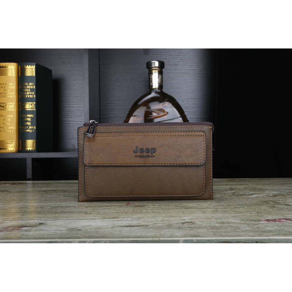 Sẵn Bóp ví nam dáng dài - Ví bóp da nam đen nâu thời trang, chất liệu da PU cao cấp