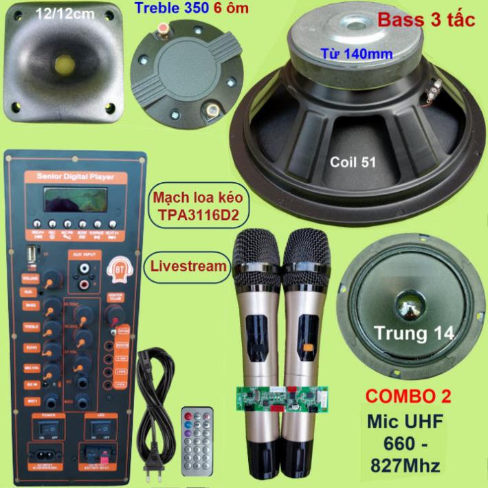 Mạch loa kéo 3 tấc đơn 3 đường tiếng TPA3116D2 150W LIVESTREAM - DSP lập trình chống hú