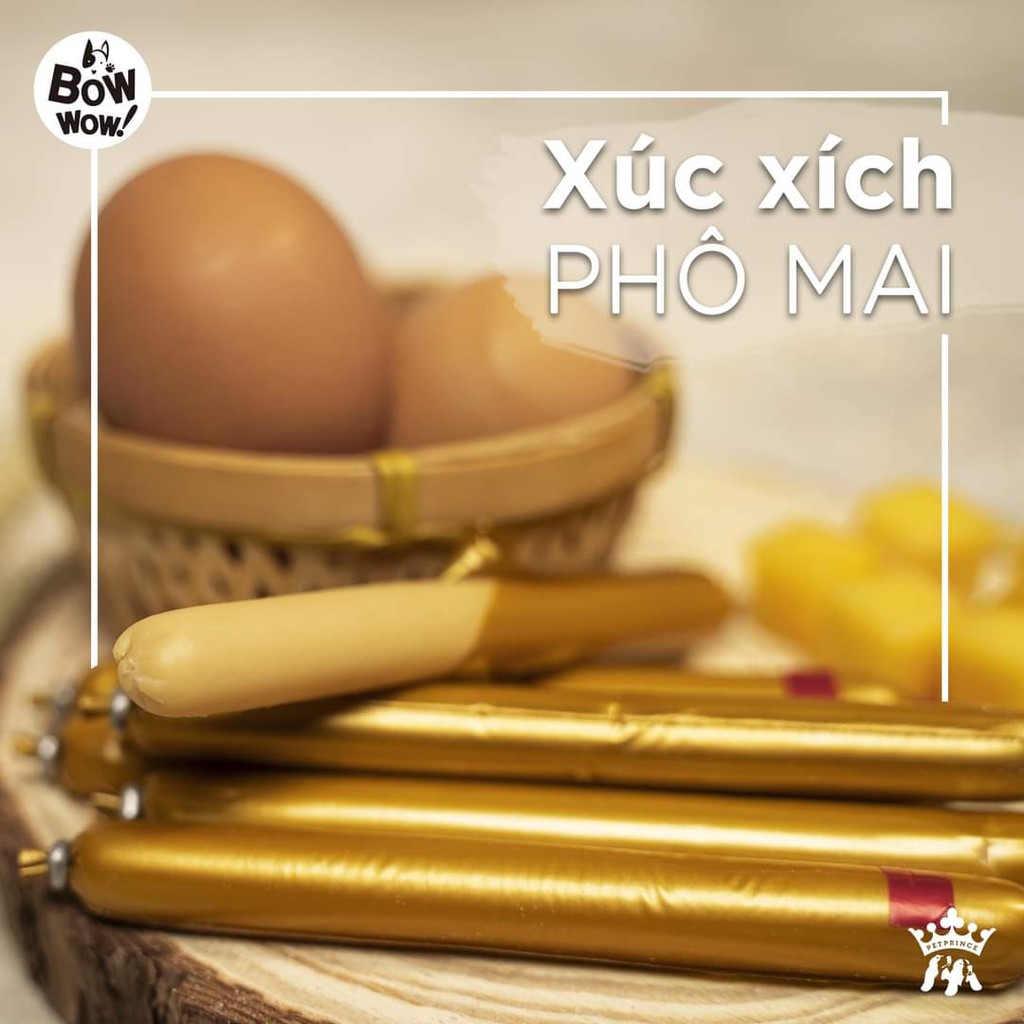 Bowwow Xúc Xích Đồ Thưởng Cho Chó Vị Phomai 240g