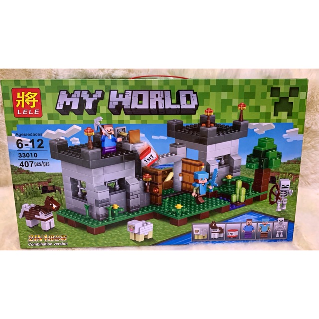 Đồ Chơi Lắp Ráp Xếp Hình Minecraft Chiến Binh Và Tường Thành-407 mảnh