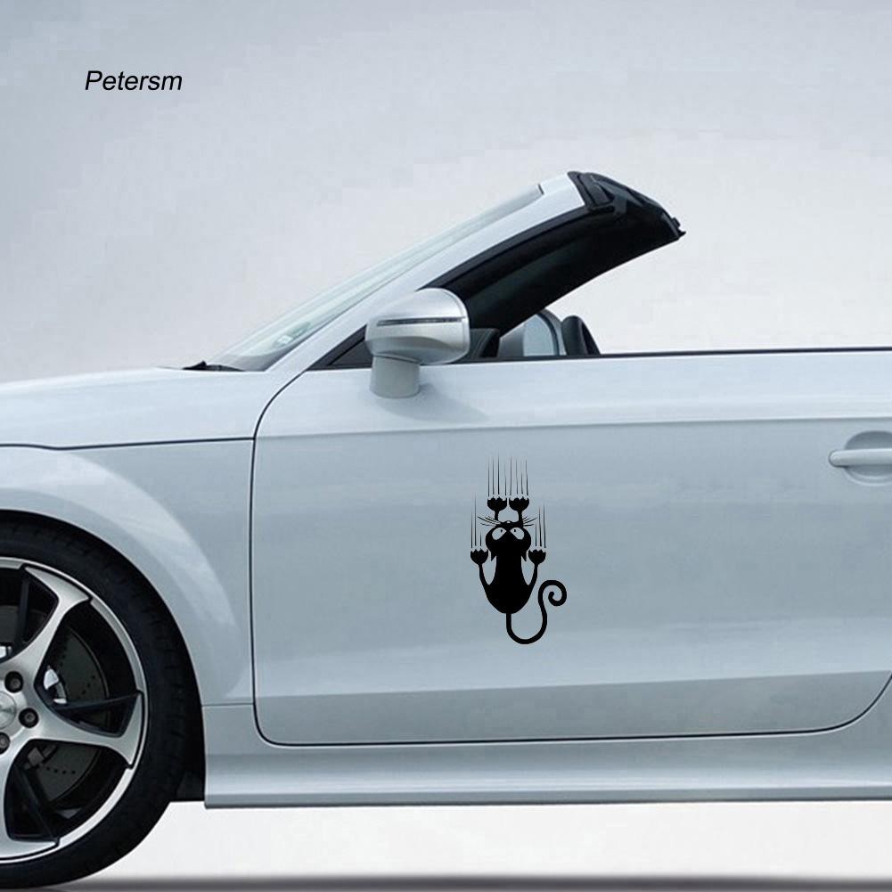 Miếng dán trang trí xe hơi hình chú mèo vui nhộn chống thấm nước tiện lợi