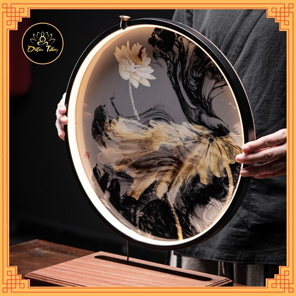 Thác khói trầm hương tượng phật A Di Đà có đèn led xông nụ trầm hương nhang không tăm đồ thờ cúng trang trí bàn trà