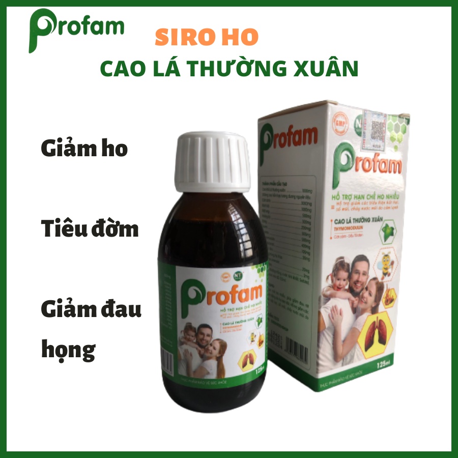 Siro giảm ho cảm Profam chai 125ml hỗ trợ giải cảm, giảm ho, sổ mũi, tiêu đờm, cho trẻ sơ sinh, trẻ nhỏ