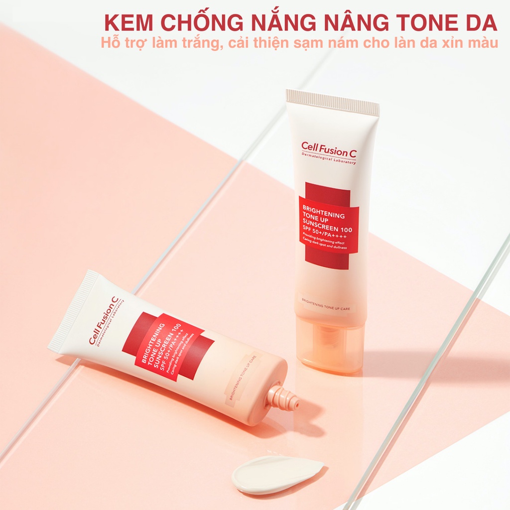 Kem Chống Nắng Dưỡng Trắng Nâng Tone Da Cell Fusion C Brightening Tone Up Sunscreen 100 SPF50+/PA ++++