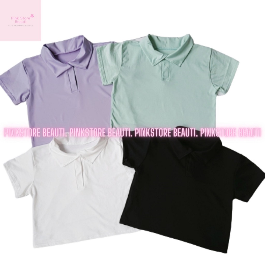 Áo CROPTOP cổ bẻ POLO nữ 100% cotton co giãn 4 chiều ôm dáng cực đẹp | BigBuy360 - bigbuy360.vn