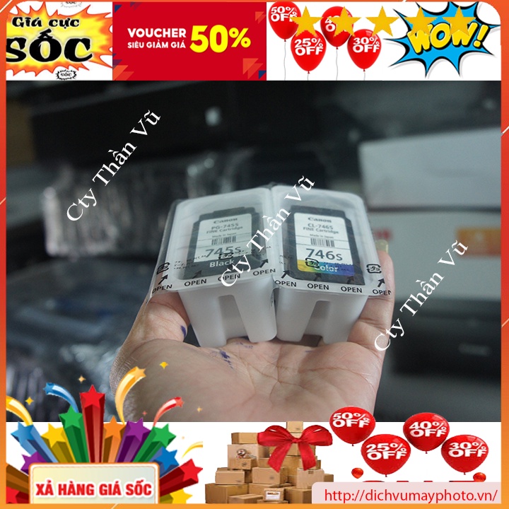 Thỏi mực đầu in mã 745 746 máy màu Canon MG 2570s TS 207 TS 475 hàng mới bền chất lượng MVP Thăng Long