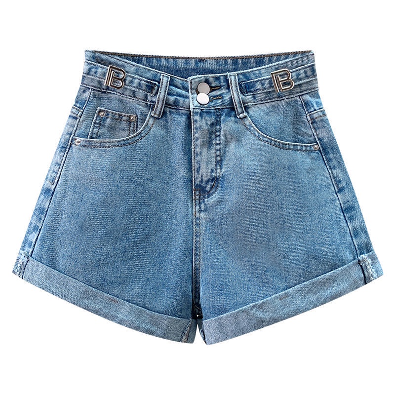 Quần Short Denim Phong Cách Hàn Quốc 164482 Quần Short Chữ a Lưng Cao Thời Trang Cá Tính