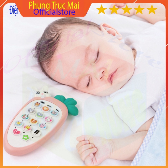 [TẶNG Pin + Dây Đeo] Đồ Chơi Điện Thoại Thông Minh Có Đèn Phát Nhạc, Tiếng Động Vật, Âm Thanh Vui Nhộn Cho Bé , Đồ chơi