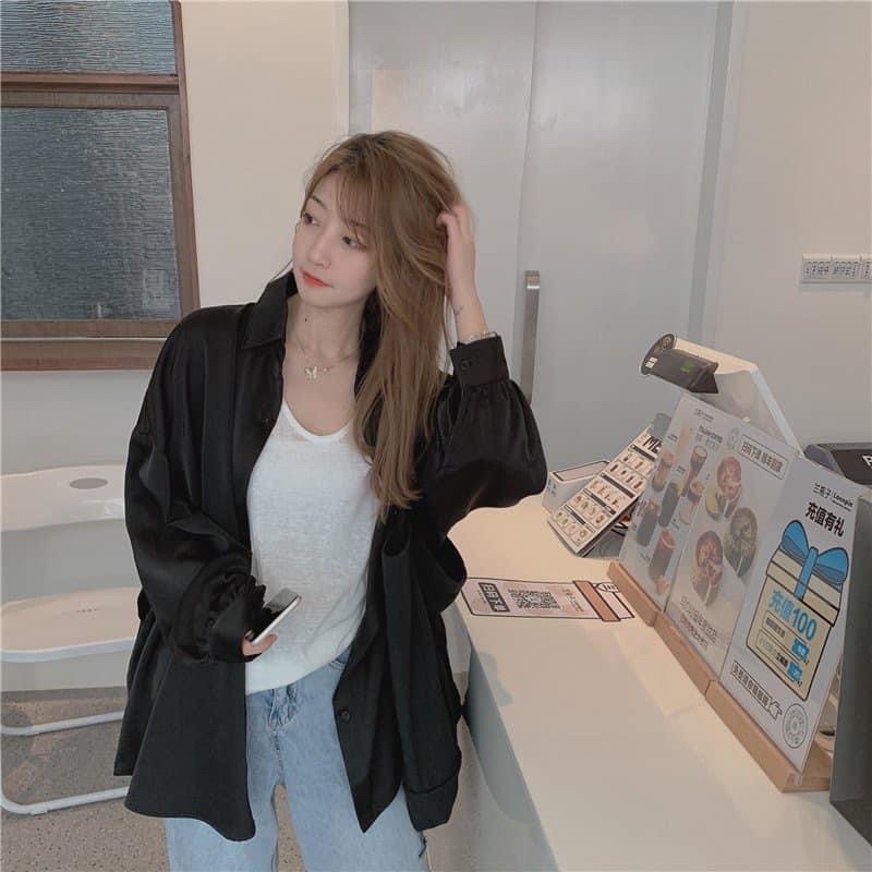 [Có sẵn] Áo Sơ Mi Lụa Công Sở Tay Dài Form Rộng Chất Cao Cấp Chuẩn Form Ảnh Thật Phong Cách Hàn Quốc | BigBuy360 - bigbuy360.vn