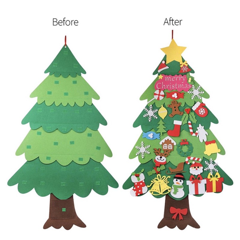CÂY THÔNG NOEL VẢI NỈ TẶNG KÈM ĐÈN LED+35 PHỤ KIỆN