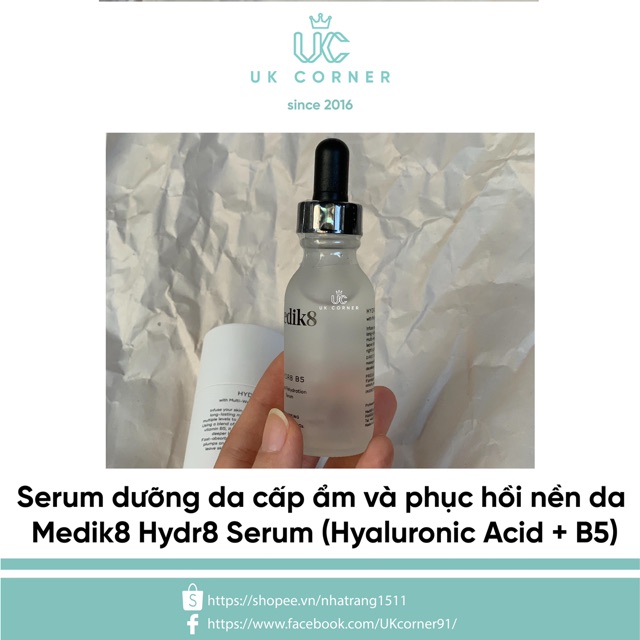 Tinh chất / Serum dưỡng da cấp ẩm và phục hồi nền da Medik8 Hydr8 Serum (Hyaluronic Acid + B5) | BigBuy360 - bigbuy360.vn