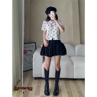 Áo blouse hoa nhí chéo tà [Gau Nau]