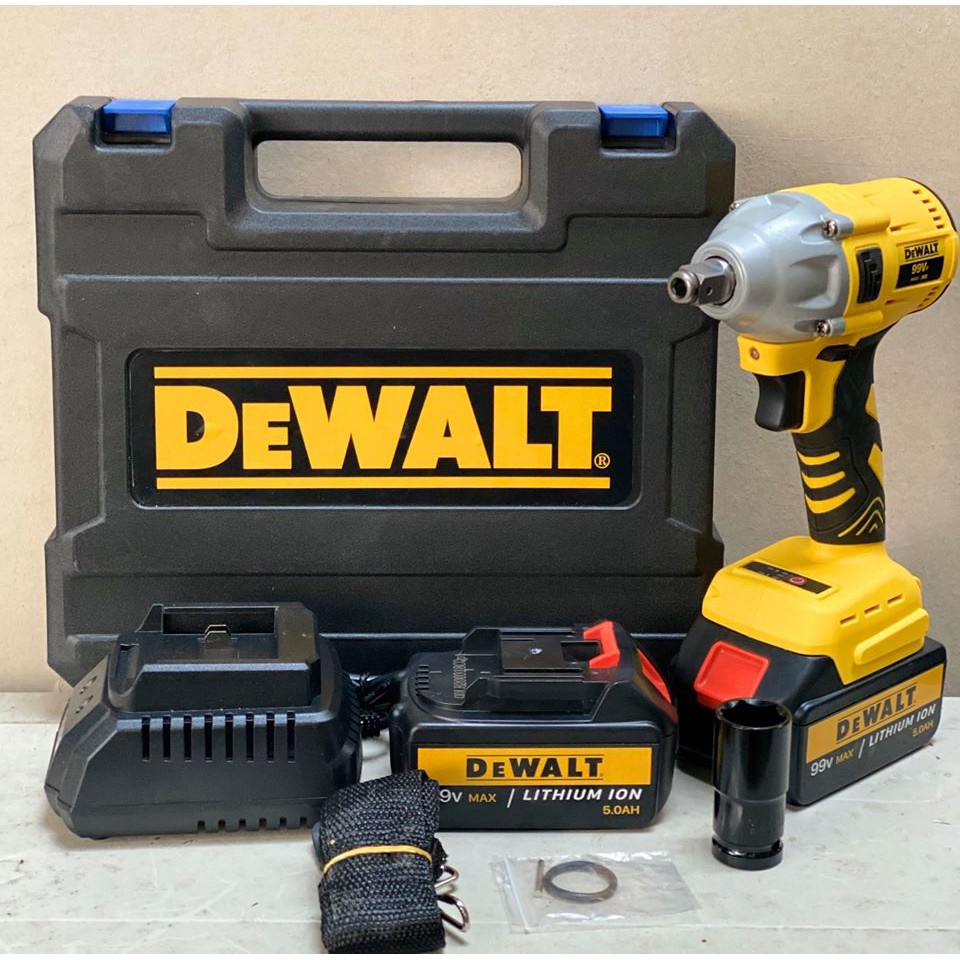 MÁY SIẾT BULONG DEWALT 88V - TẶNG 5 ĐẦU KHẨU - KHÔNG CHỔI THAN, PIN 10 CELL - MÁY BẮT VÍT DEWALT 88V - MÁY BULONG DEWALT