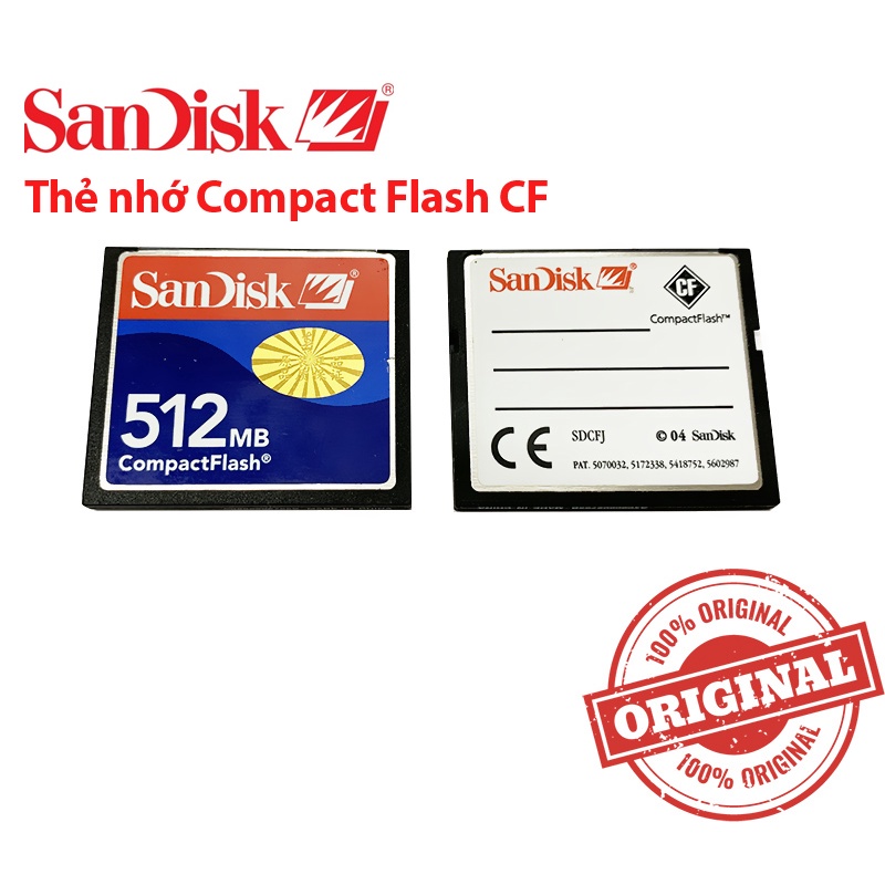 Thẻ nhớ SanDisk Compact Flash Card CF dung lượng 512MB