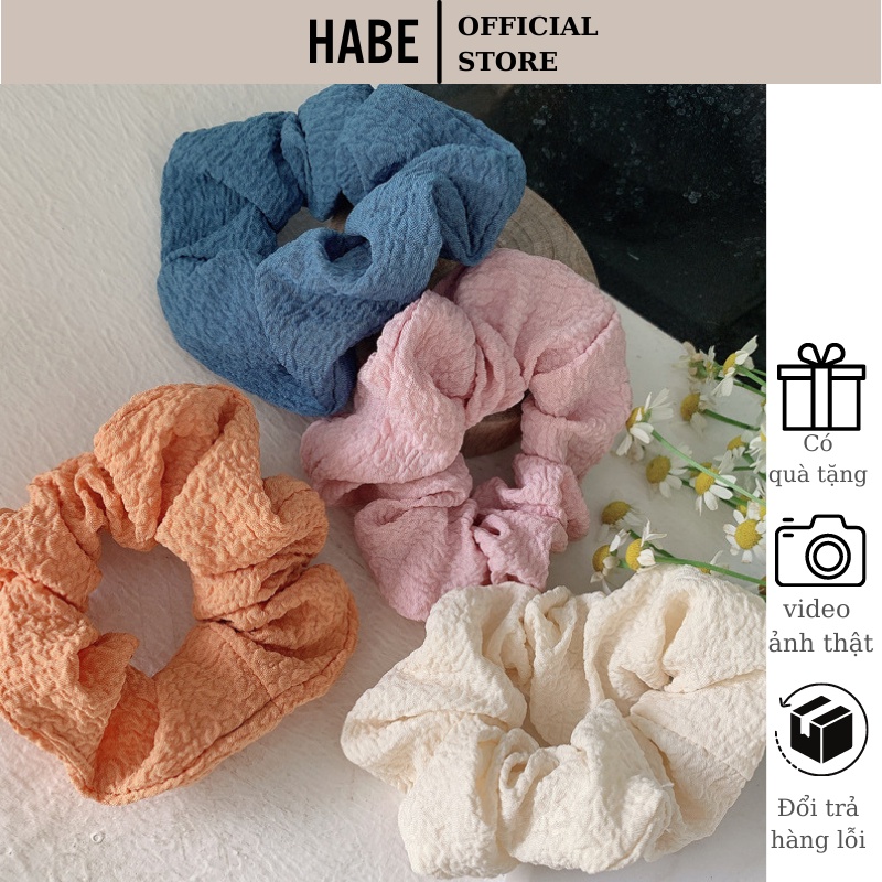 Dây buộc tóc scunchies cột tóc đẹp cho nữ, đồ cột tóc vải xốp bồng bềnh phong cách Hàn Quốc