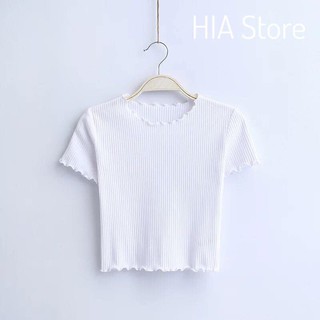 Áo croptop gân - ĐEN & TRẮNG
