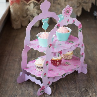Cake stand giấy in hoa (3 màu)