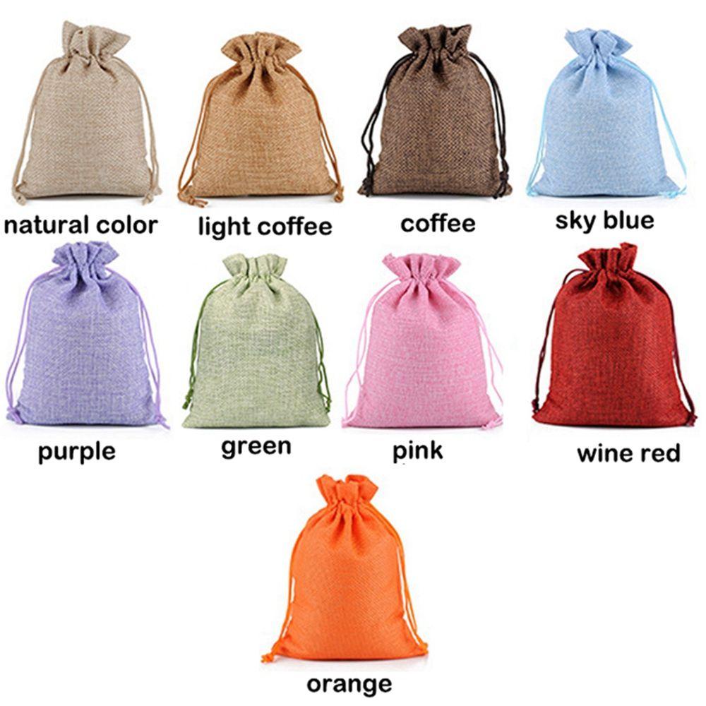 Túi Vải Lanh Đựng Trang Sức / Kẹo Giáng Sinh Có Dây Rút Tái Sử Dụng Được