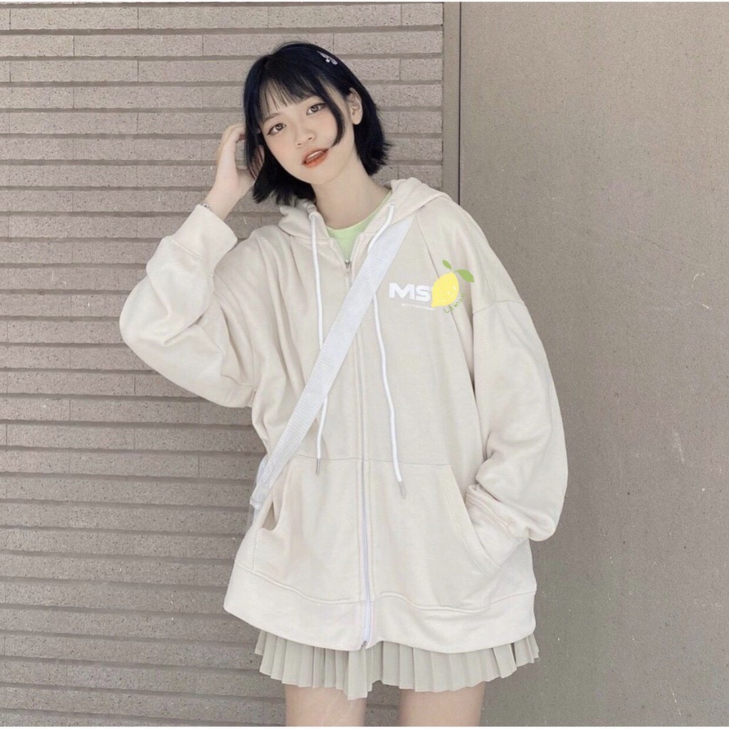 ÁO KHOÁC NỮ ❣️FREESHIP❣️  Áo Khoác Nỉ Bông MISSOUT Kéo Khóa Liền Mũ Form Rộng Unisex TTAK446 | BigBuy360 - bigbuy360.vn