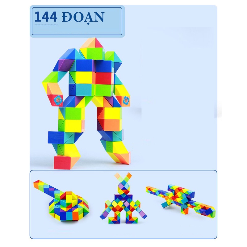 Rubik Rắn Magic Snake 24 / 36 / 48 / 72 / 84 / 96 / 108 /120/ 144 Đoạn - Rubic Snake Rắn Xếp Hình Cao Cấp