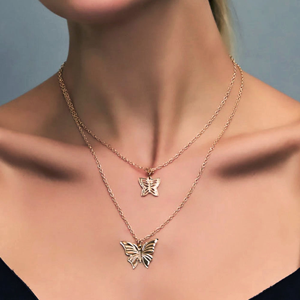 2020 Fashion Vintage Double butterfly series necklace Pendant Women