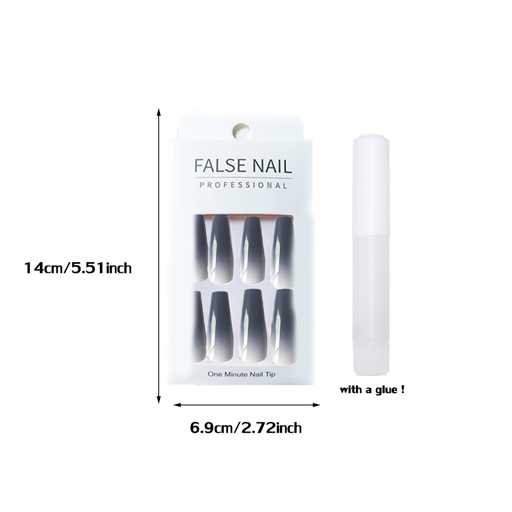 [Hàng mới về] Bộ 24 móng tay giả màu gradient trang trí nghệ thuật