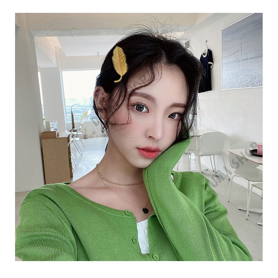 Set 3 cái kẹp mái hình lá phong cách Hàn Quốc