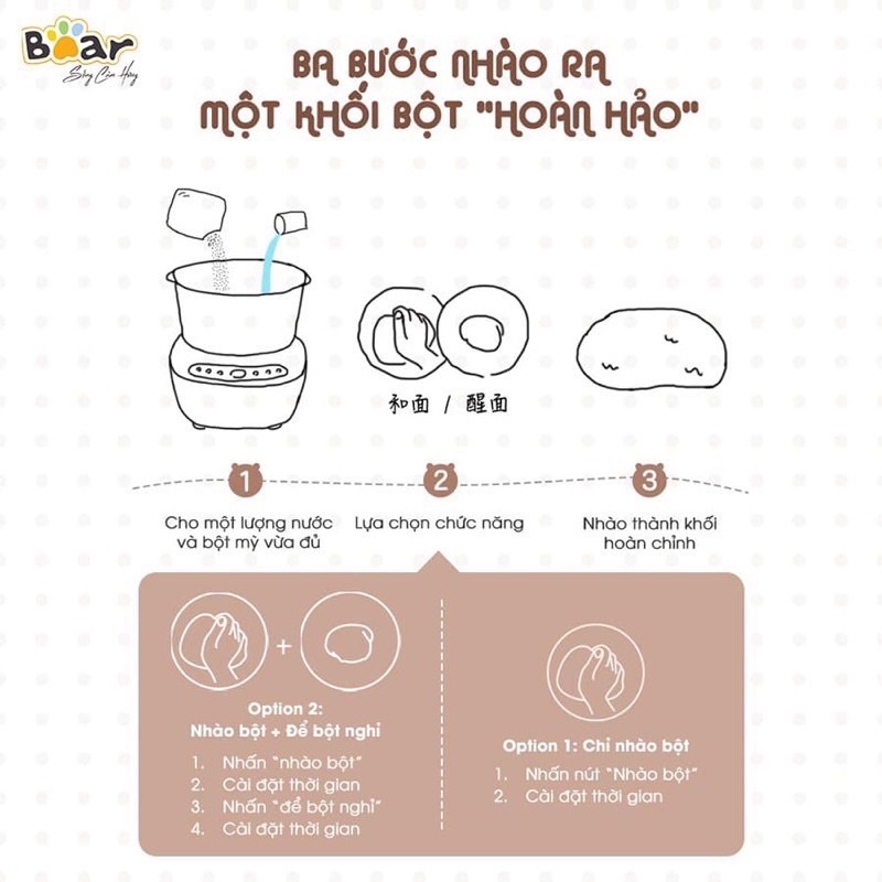 Máy nhào bột bear 5 lít